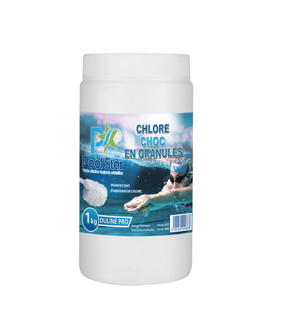 CHLORE STABILISE(CHOC) EN GRANULES POOLSTAR DULINE PRO 1KG
