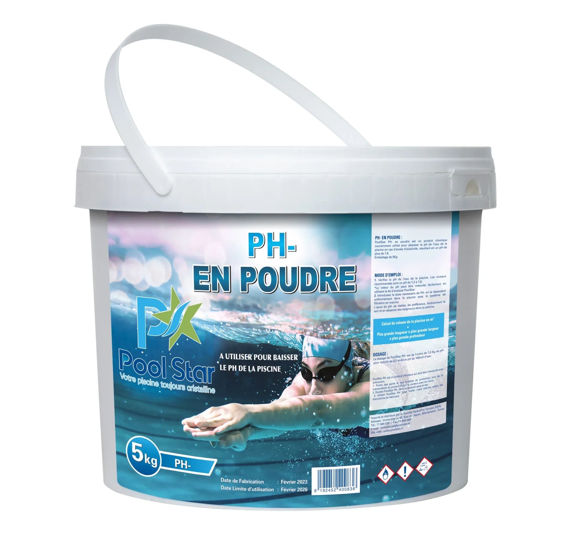 REDUCTEUR DE PH EN POUDRE POOLSTAR PH 5KG